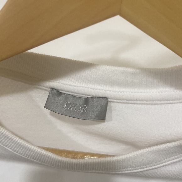 Authentic Dior white t shirt with yellow embroidery CD icon logo - Picture 9 of 9